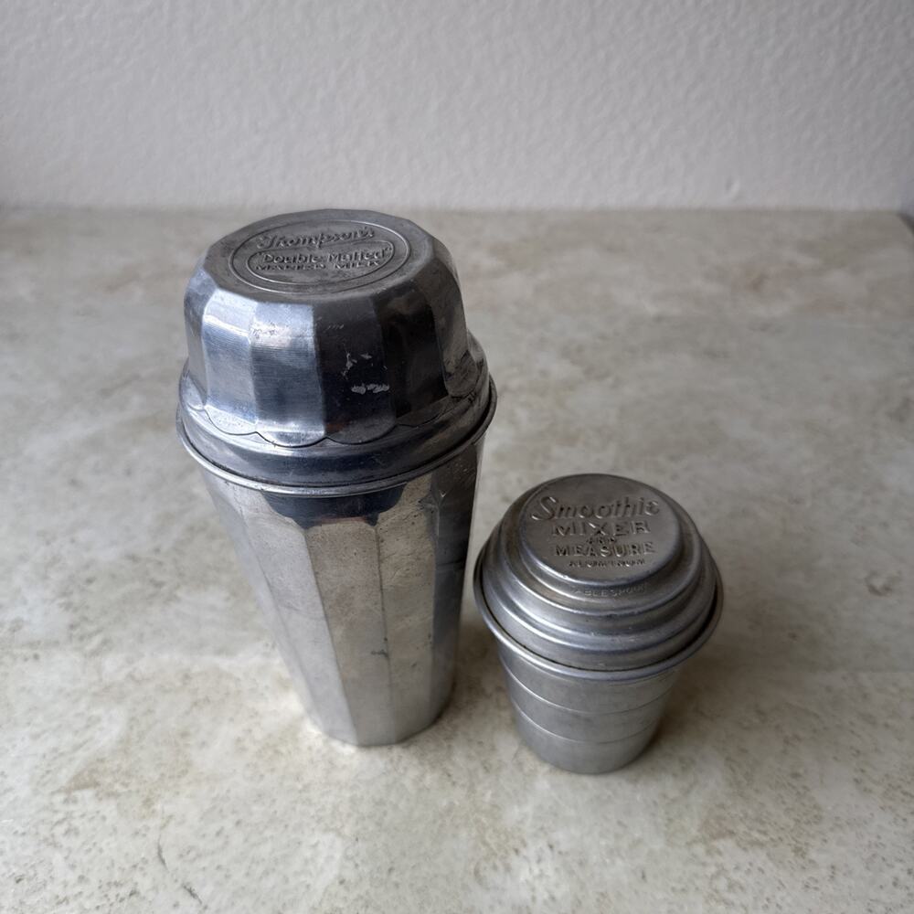Vintage Thompsons Double Malted Milk shakers - 7" and 4"